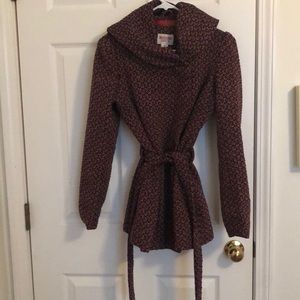 Tweed wrap coat